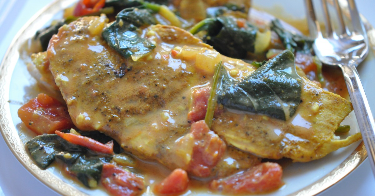 Chicken Curry with Spinach & Tomatoes, AntiInflammatory & Diabetic