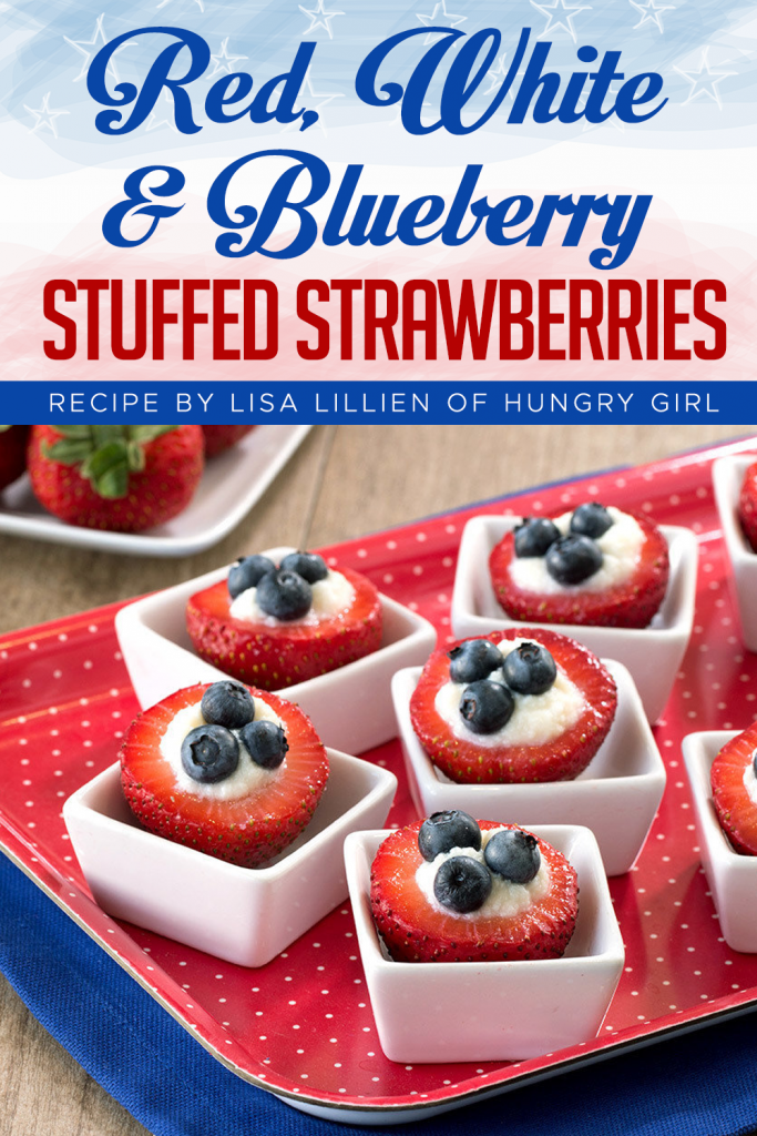 Red White & Blueberry Stuffed Strawberries