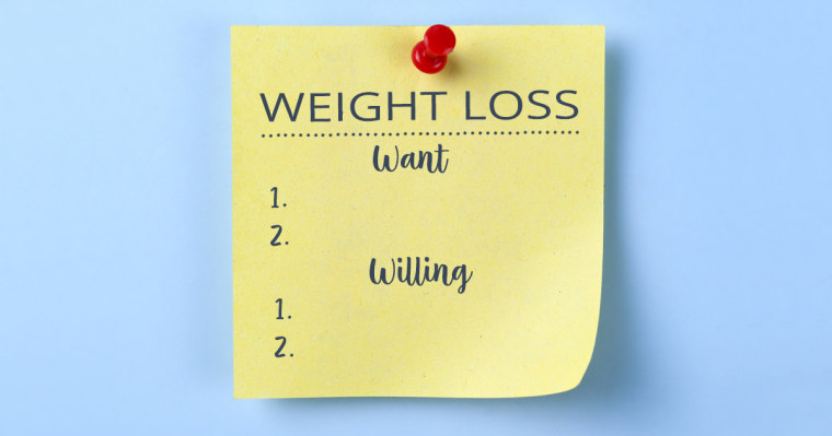 weight loss want and willing